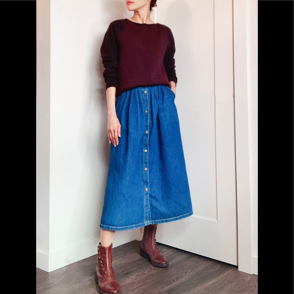 VTG Denim A Line Skirt
